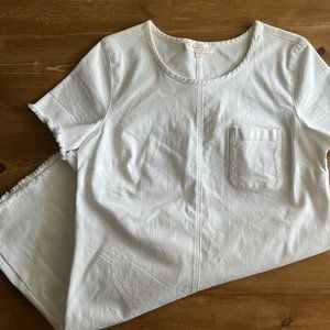 Two by Vince Camuto White Denim Shift Dress: M